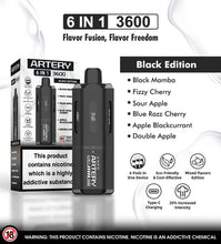 Load image into Gallery viewer, Artery 3600 - 18000 Puff (Multi-flavour) 6 IN 1 Disposable,20mg
