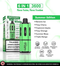 Load image into Gallery viewer, Artery 3600 - 18000 Puff (Multi-flavour) 6 IN 1 Disposable,20mg

